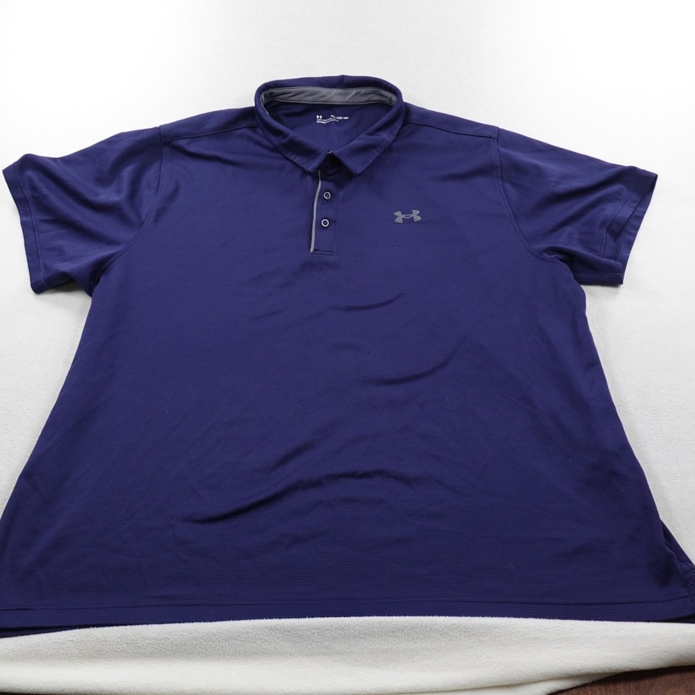 Under Armour Golf Polo Shirt Mens 4XL Blue Performance Loose Fit Tech